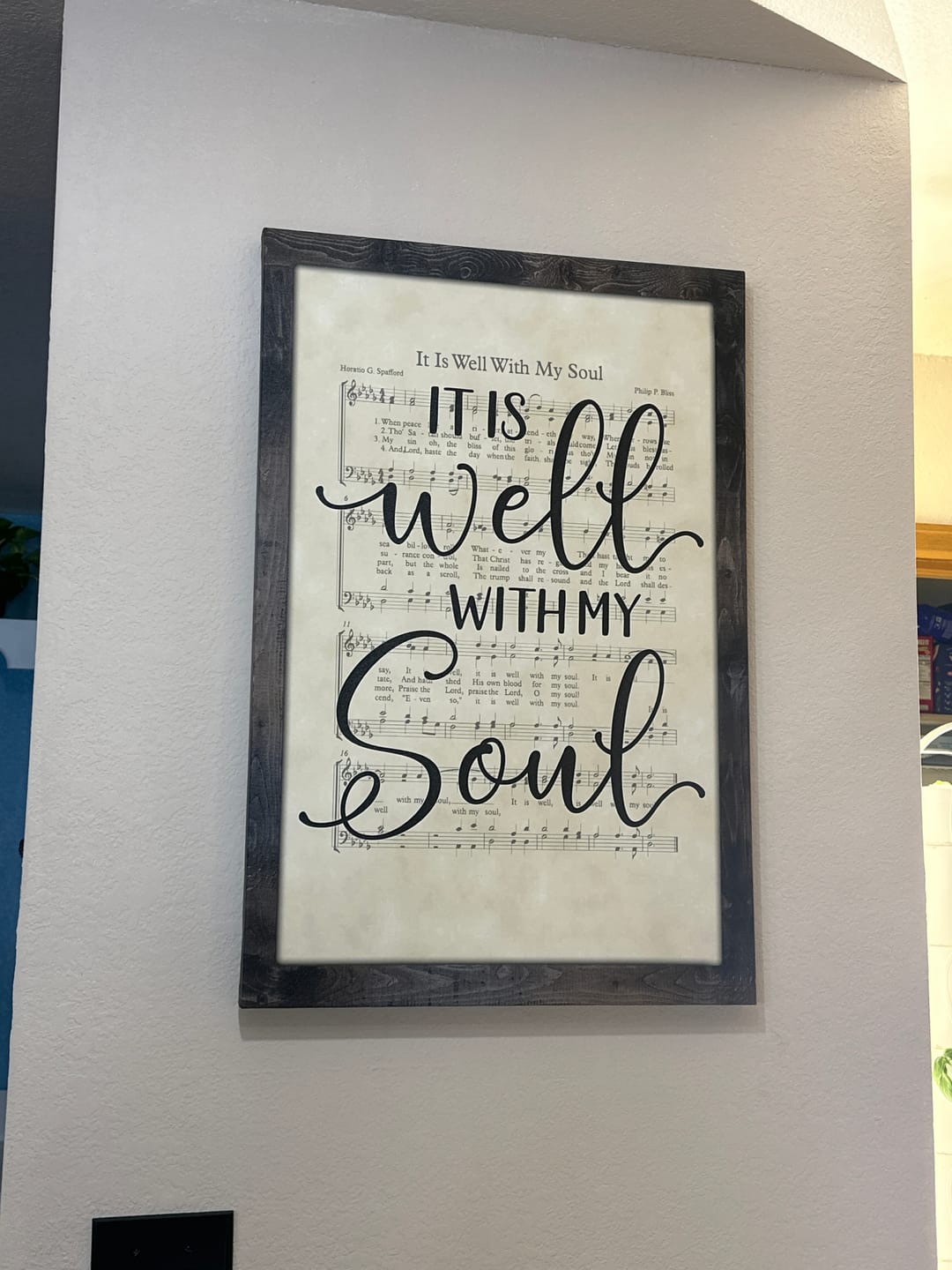 Customer photo review of It Is Well With My Soul, Hymn Sheet Music, Christian Wall Art Canvas