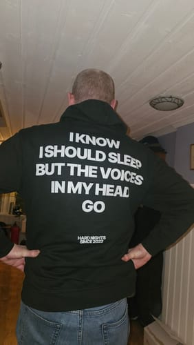 Customer photo review of Voices in my head (Basic Hoodie)