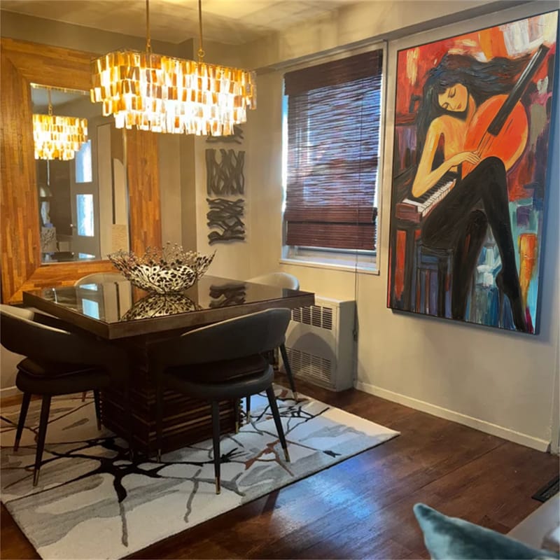 Customer photo review of Abstract Portrait Canvas Art #AE015