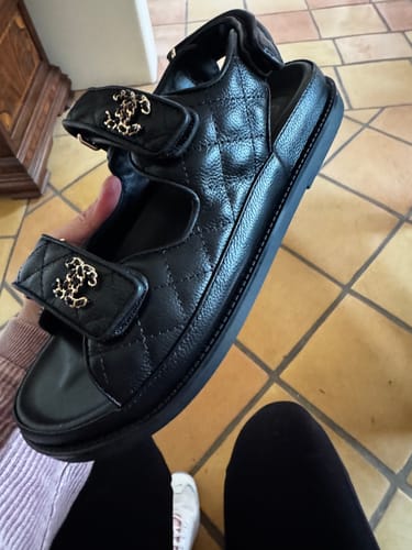 Customer photo review of DAD SANDAL IN BLACK SHEEPSKIN