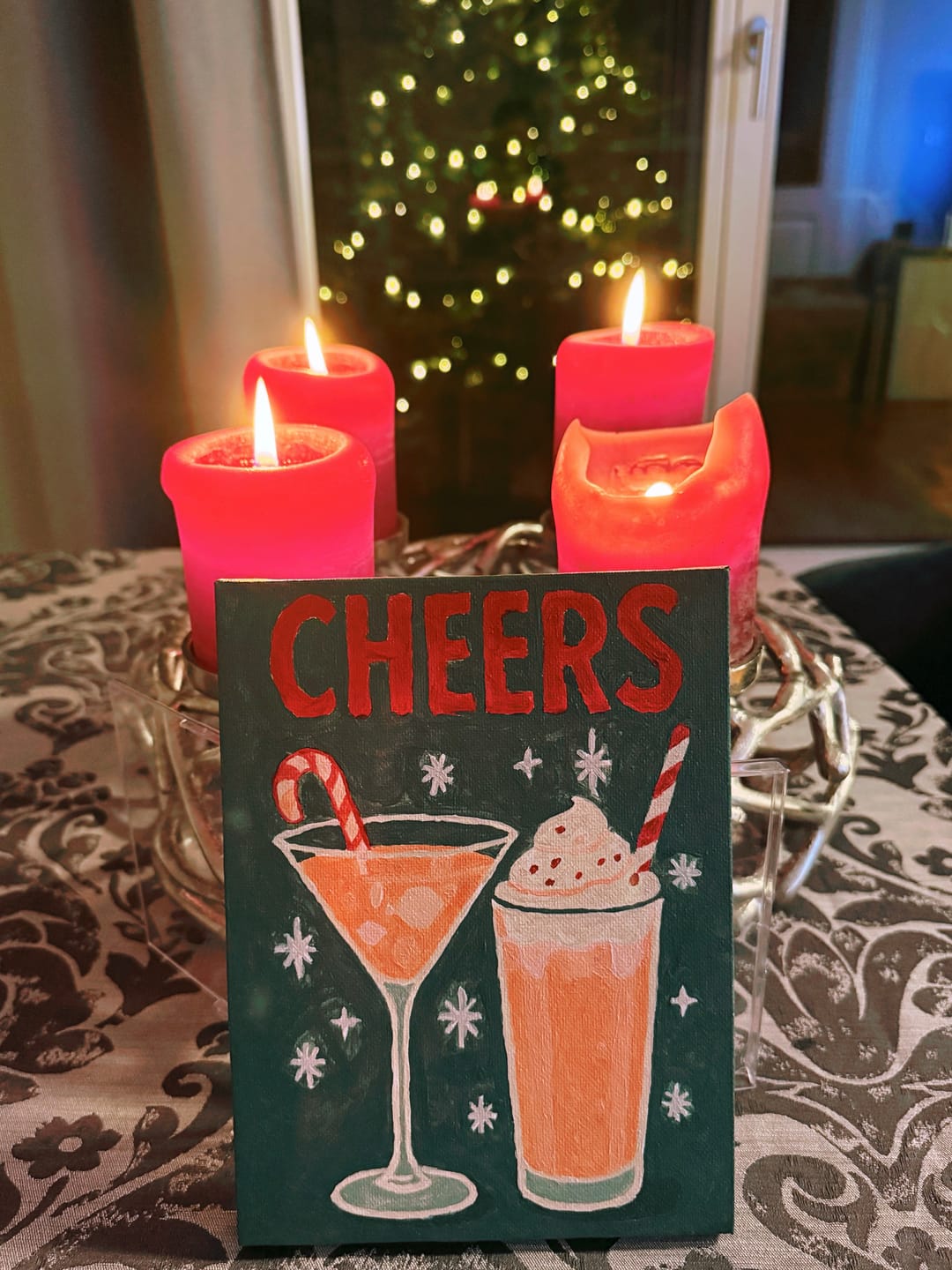 Customer photo review of Malen nach Zahlen – 6 Mini-Gemälde | Frohe Weihnachten-Set
