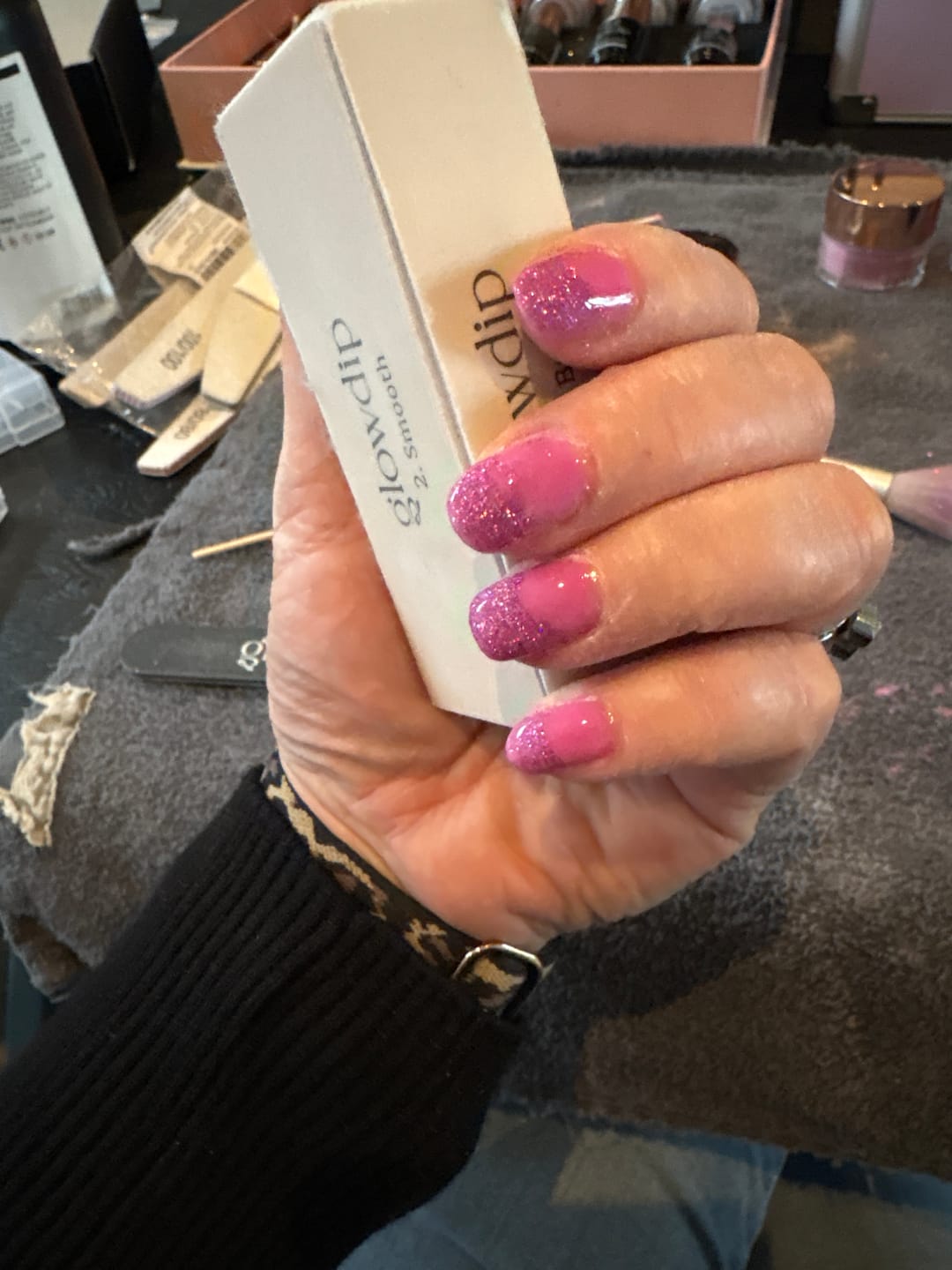 Customer photo review of Persian Pink Dipping Powder