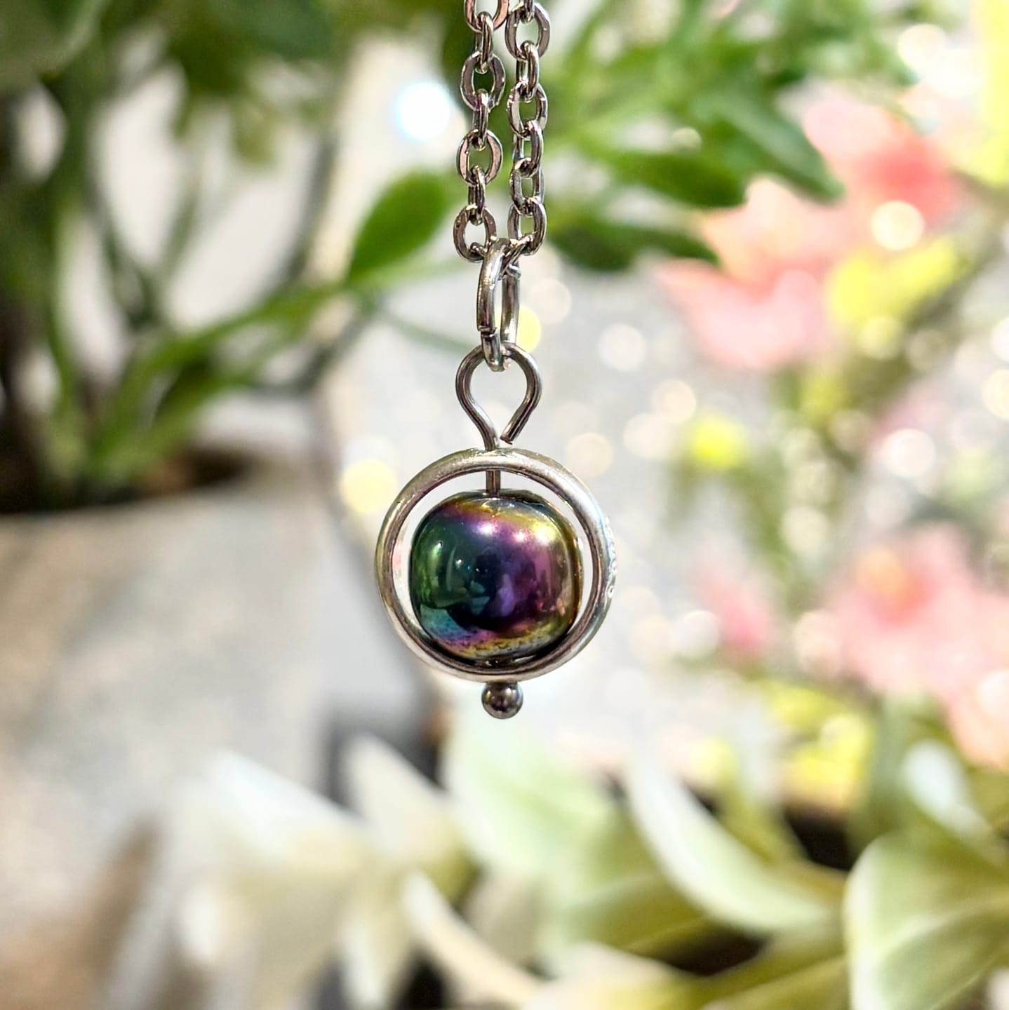 Customer photo review of Bead Frame 4pcs 10mm 925 Sterling silver Circle Bead Frames ,8.5mm inner size, 2mm thick, hole 1mm