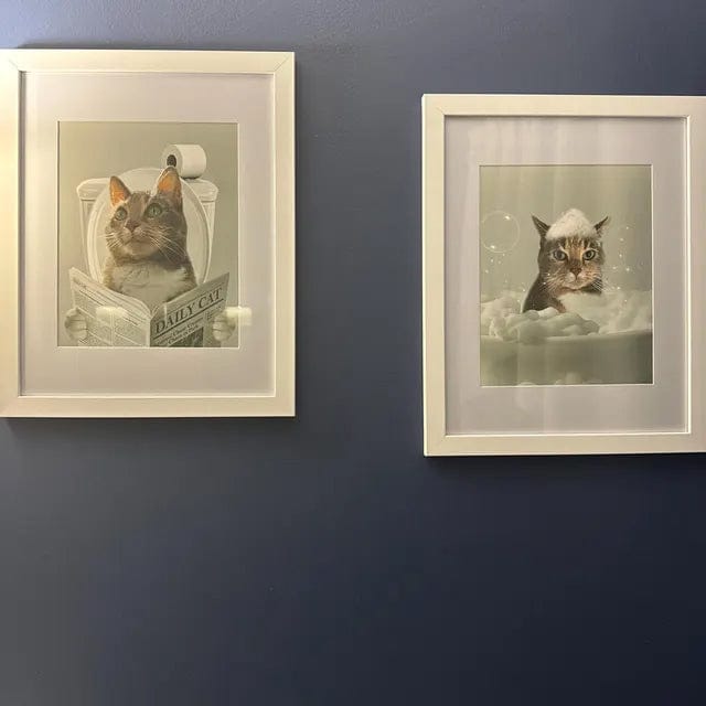 Customer photo review of Cat Reading Newspaper