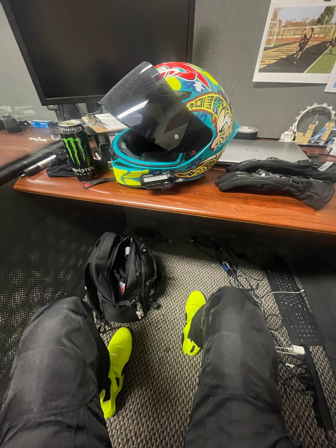 Customer photo review of Allgoal Motorcycle Riding Boots Green