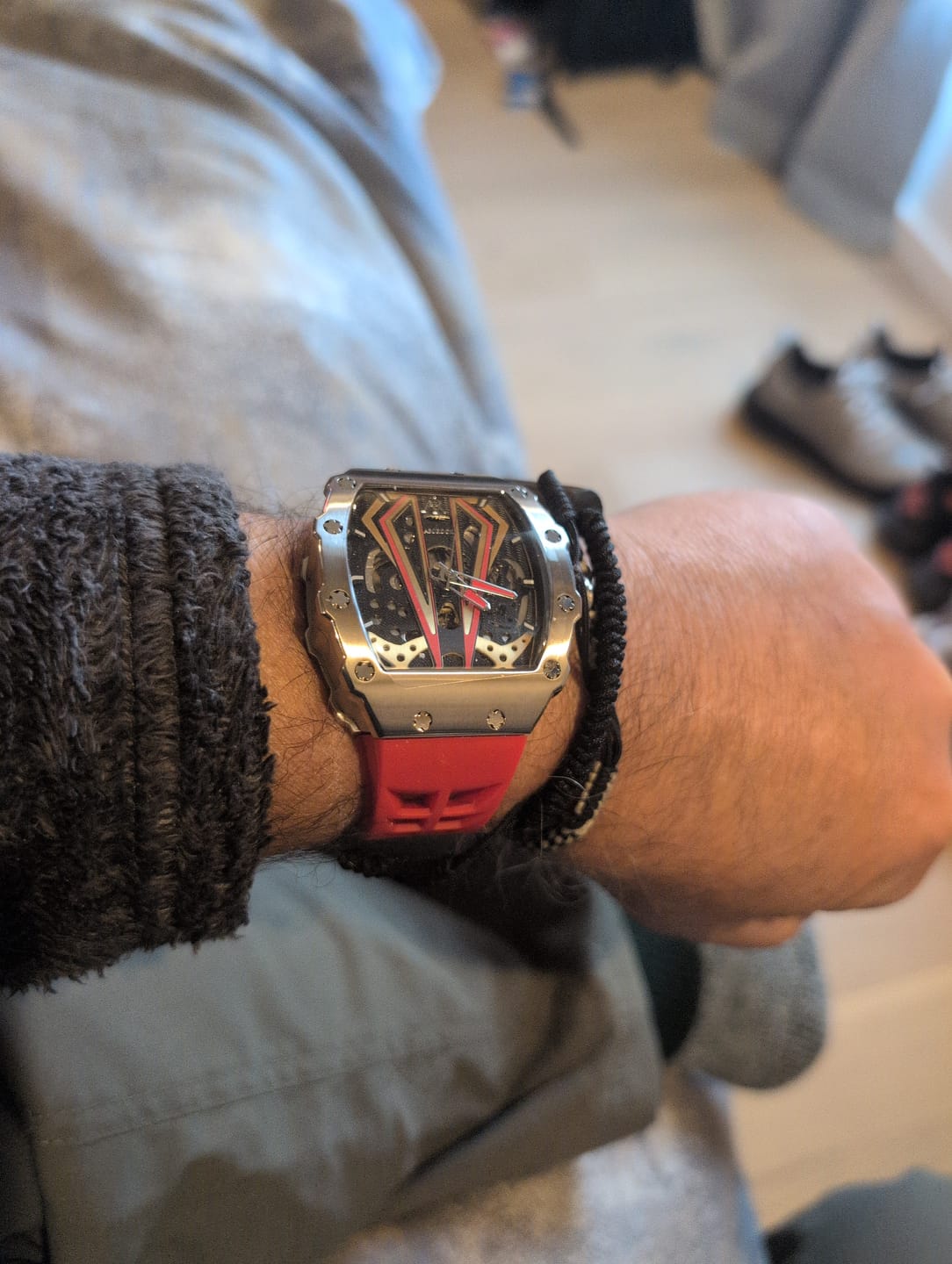 Customer photo review of Silver/red Motorsport V2 automatic