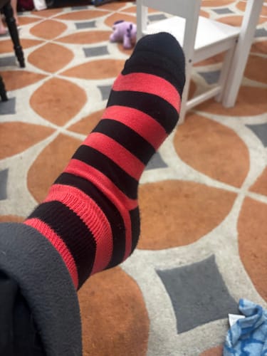 Customer photo review of Retro Striped Cotton Socks