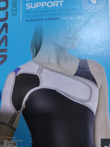 Customer photo review of Shoulder Support | Provides Moderate Support & Stability to the Shoulder to Prevent Shoulder Dislocation (Grey)