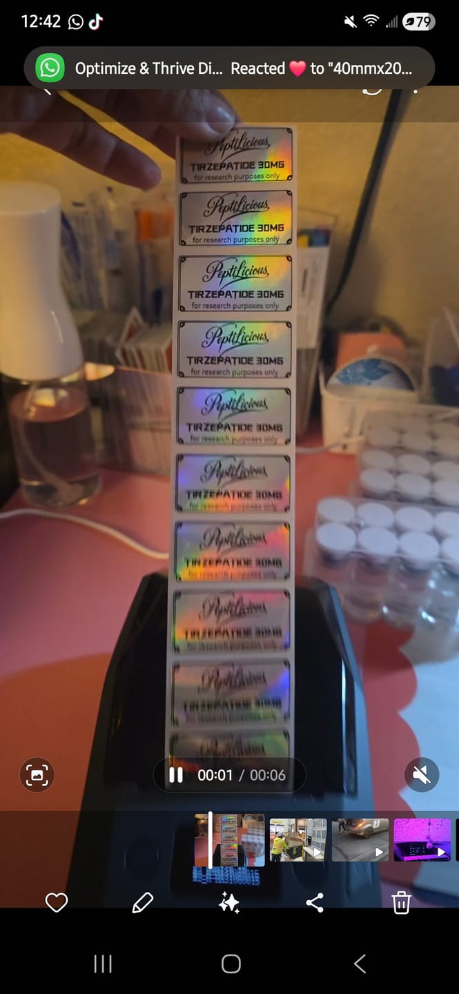 Customer photo review of Hologram Label Paper for M2/M3, Suitable for Medicine Bottle Labeling