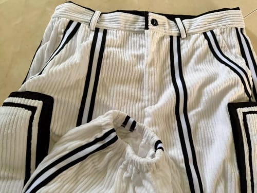 Customer photo review of Mens Striped Colorblock Casual Pant SKUL20521