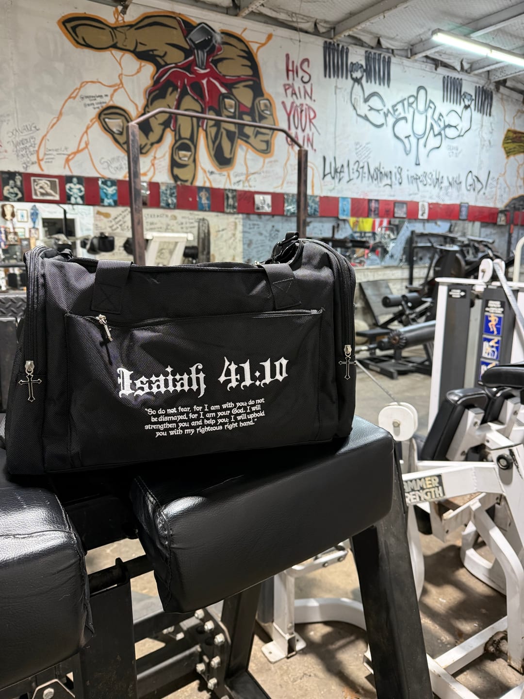 Customer photo review of Fear Not Duffle Bag