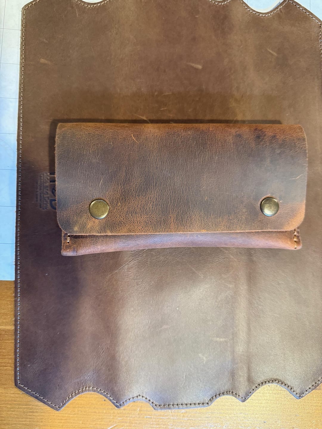 Customer photo review of Distressed Leather Tobacco Pouch: Handmade Tobacco Case