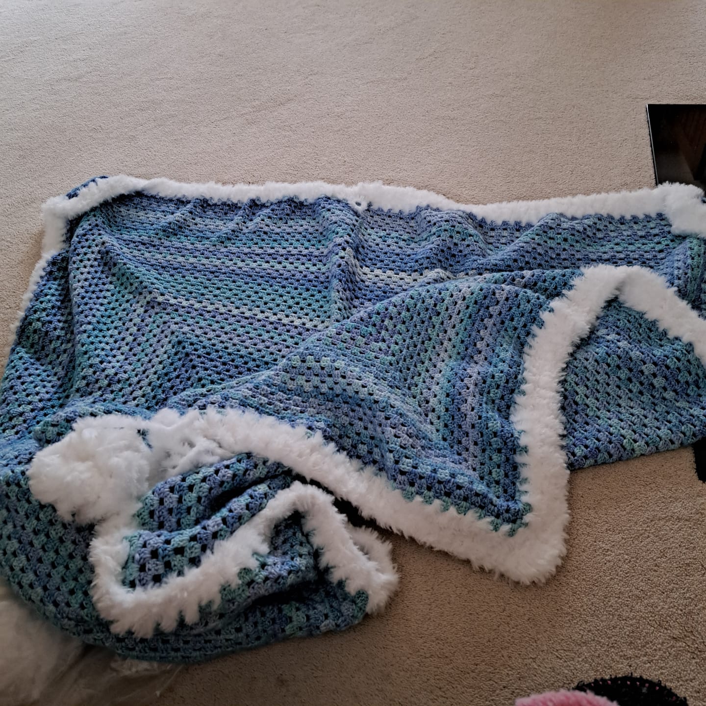 Customer photo review of CrochetPark™ Hearthside Rainbow Blanket Kit