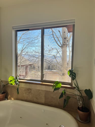 Customer photo review of SmartWings Motorized Blackout Cellular Shades Hazel