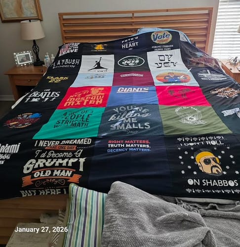 Customer photo review of Classic T-Shirt Blanket