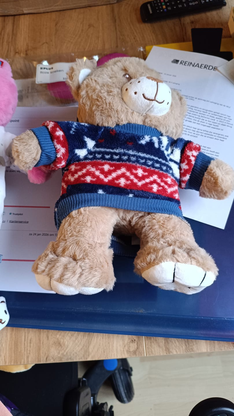 Customer photo review of Beterschap - Gepersonaliseerde knuffelbeer voor vrienden en familie