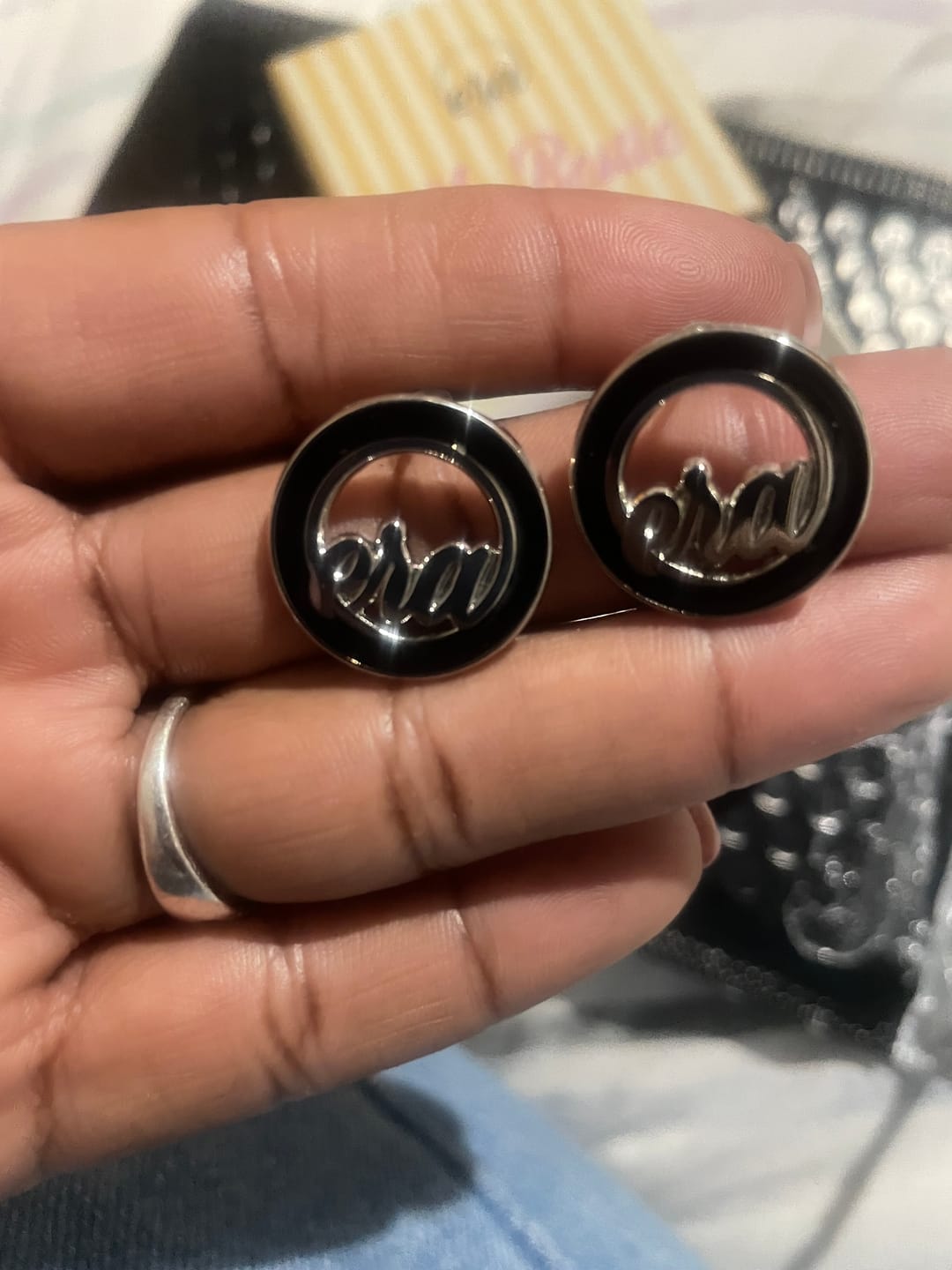 Customer photo review of Silver Diva Studs