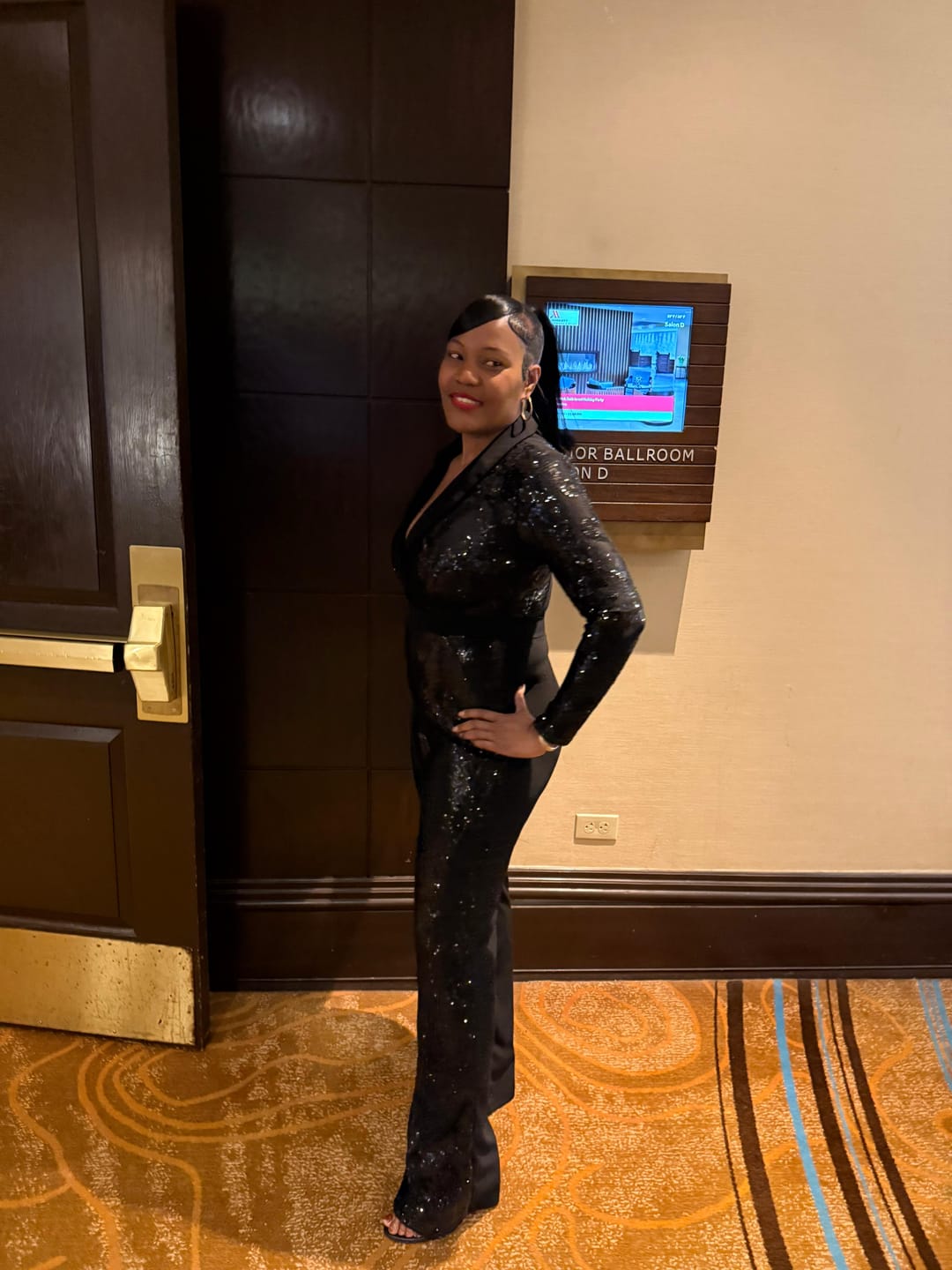 Customer photo review of LOOK 1204 BOSS ENERGY SEQUIN BLAZER JUMPSUIT