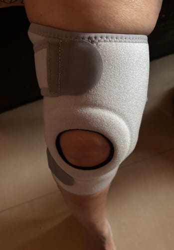 Customer photo review of Knee Cap With Open Patella |Ideal mild support to reduce pressure on patella & provide Pain Relief | Color - Grey (Single Piece)
