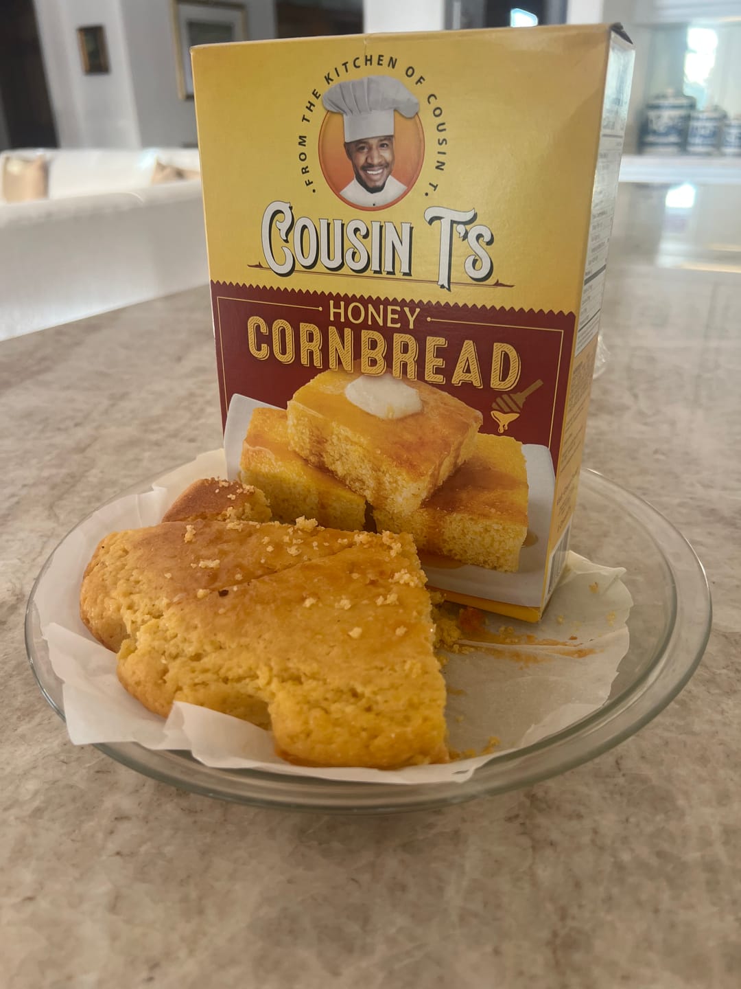 Customer photo review of Cousin T's Gourmet Honey Cornbread Mix