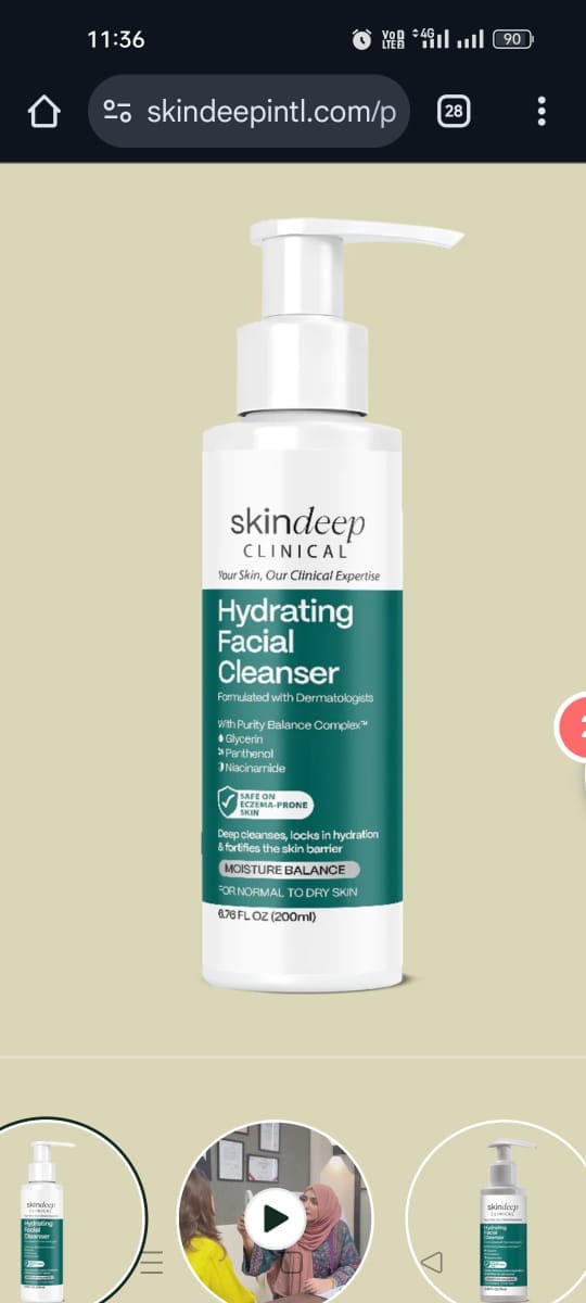 Customer photo review of Hydrating Facial Cleanser