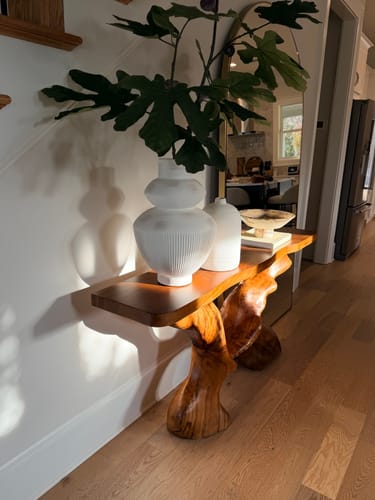 Customer photo review of Mid Century Foyer Table For Living Room