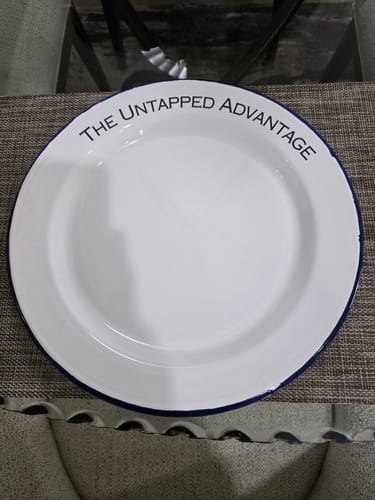 Customer photo review of Custom Engraved Enamel Camping Retro Plate