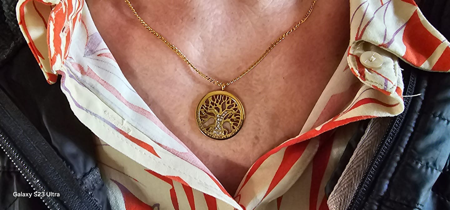 Customer photo review of Collier arbre de vie personnalisé avec pierres en zirconium