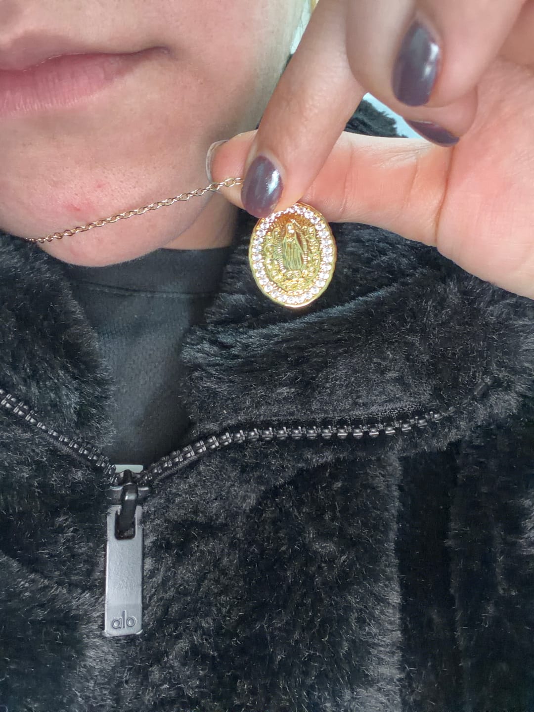 Customer photo review of FREE Today: Our Lady Three-Design Necklace: Steady Companion for Quiet Routines