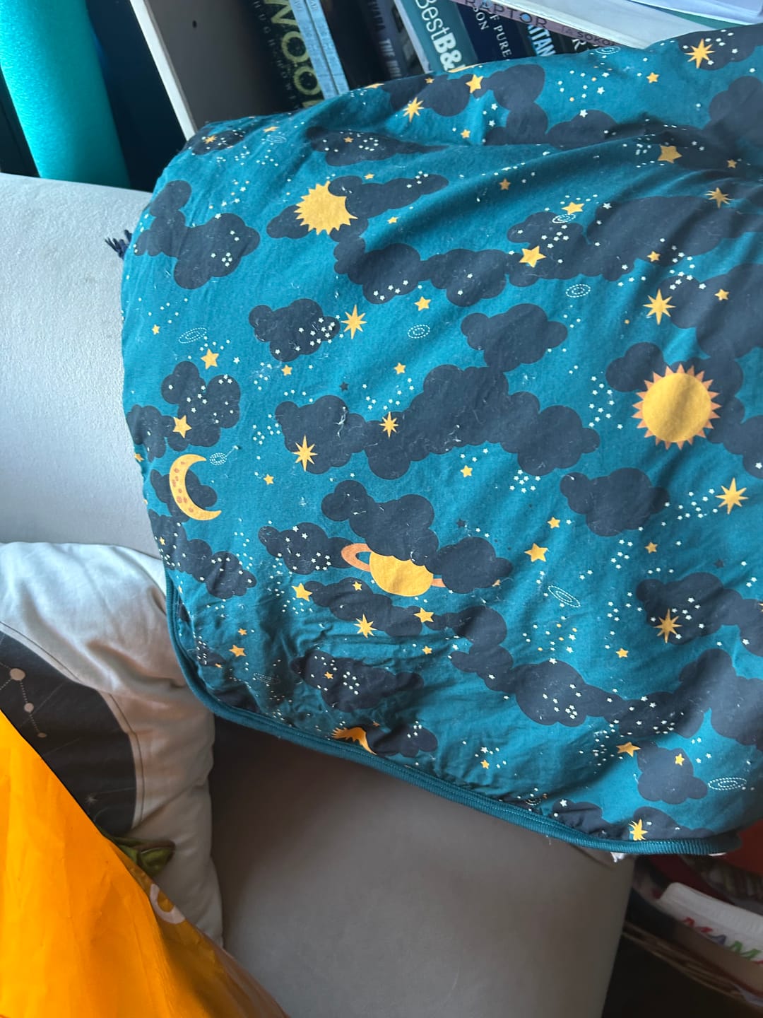 Customer photo review of Saturn Nights Sherpa Hooded Baby Blanket