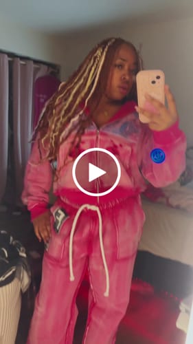 Customer video review of "FU" PINK SWEATS