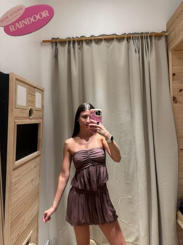 Customer photo review of Falda Globo Lurex Print