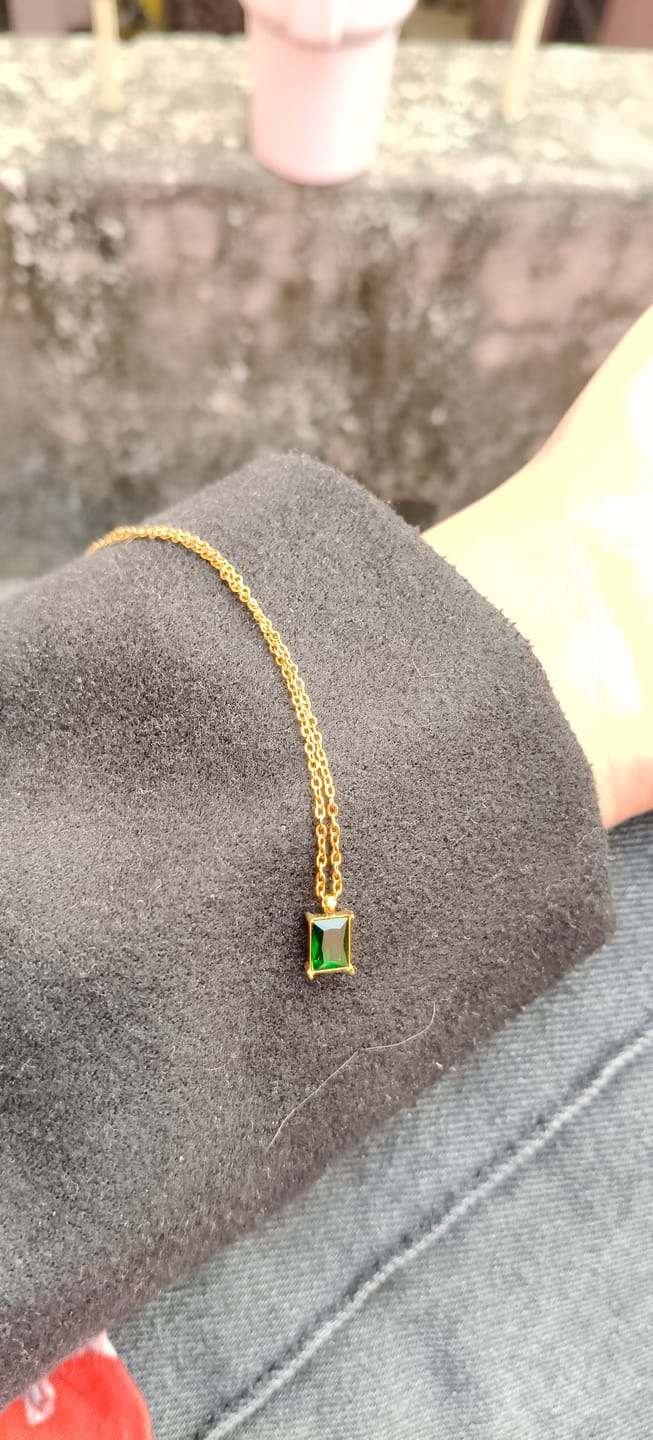 Customer photo review of Emerald Aventurine Necklace