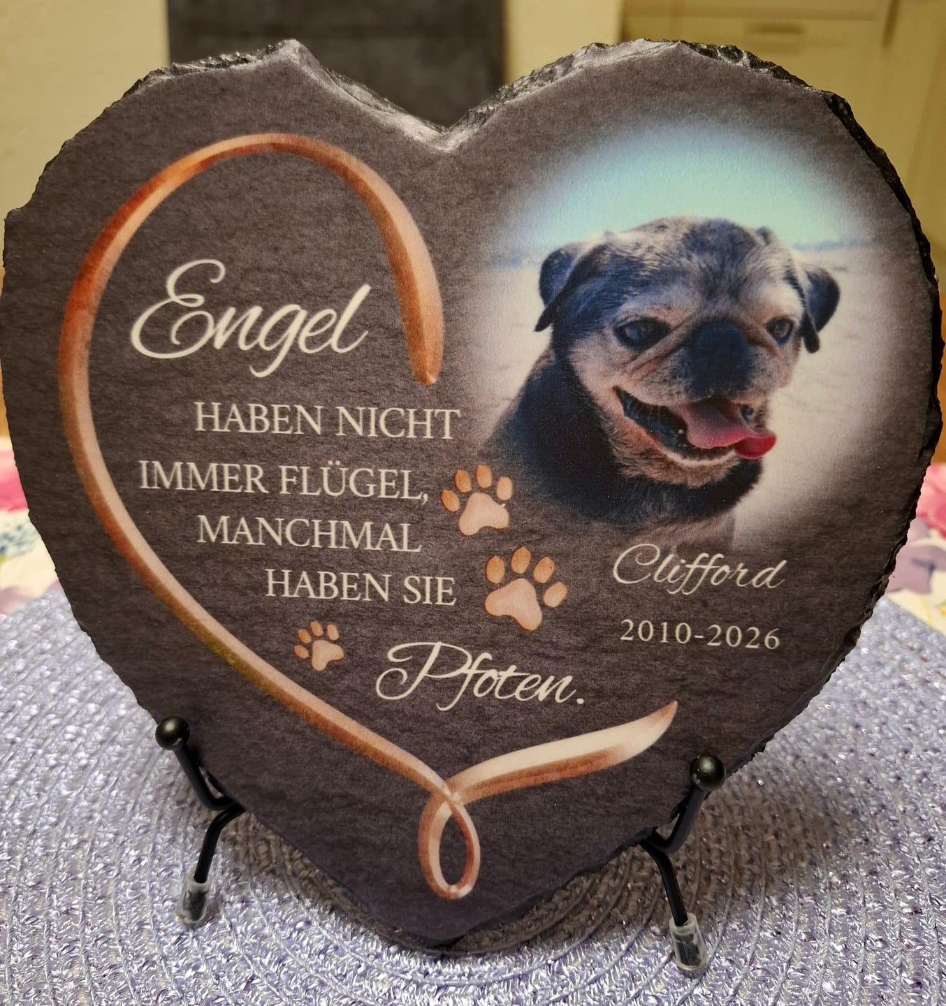 Customer photo review of Engel haben Pfoten - Individuelles Schieferherz