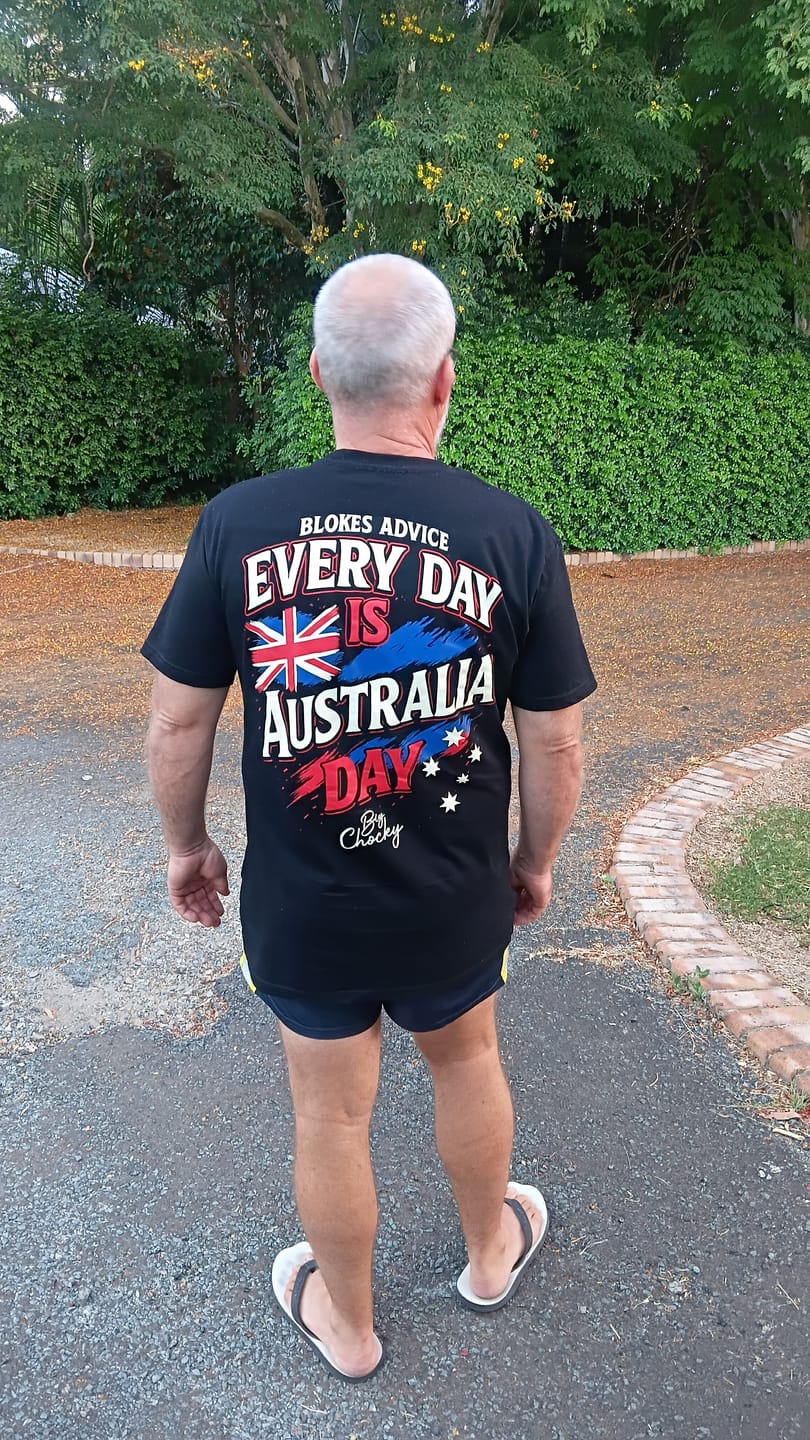 Customer photo review of Big Chocky | Aussie Day Tee