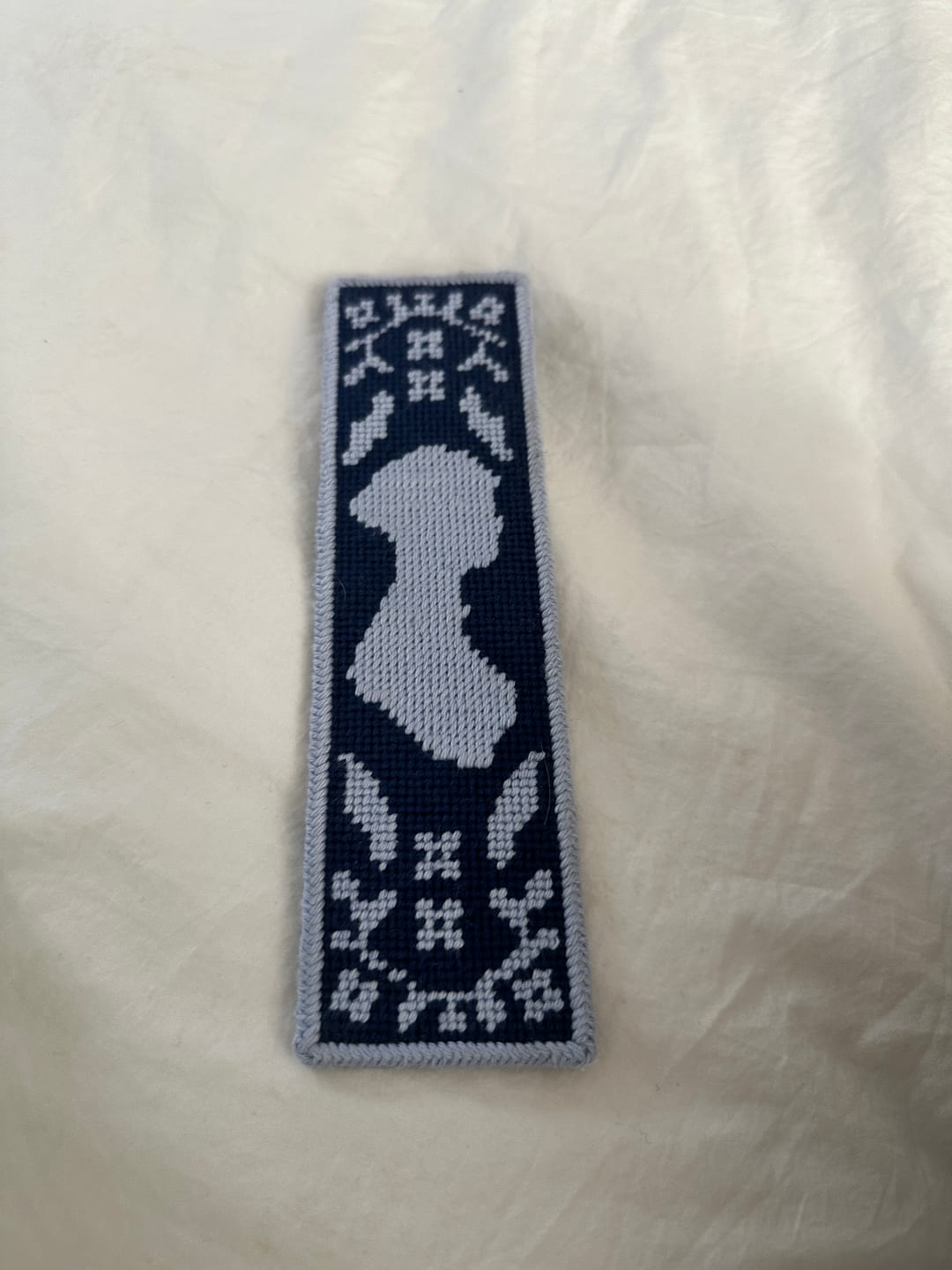 Customer photo review of Jane Austen Bookmark Needlepoint Kit