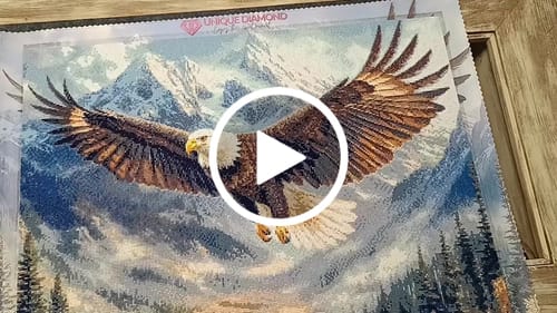 Customer video review of 5D Diamond Painting – Adler in majestätischer Berglandschaft