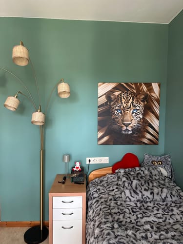 Customer photo review of Leinwandbild | Leopard im goldenen Dschungel | Quadrat