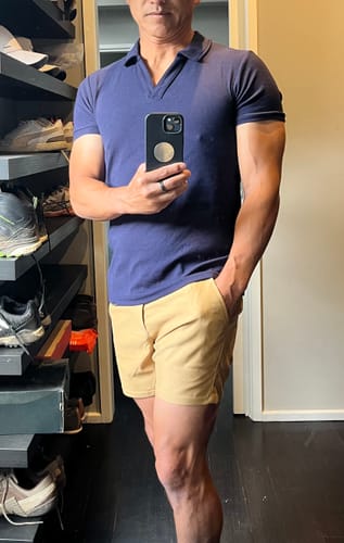Customer photo review of Ultra-Stretch 5" Chino Shorts - Beige