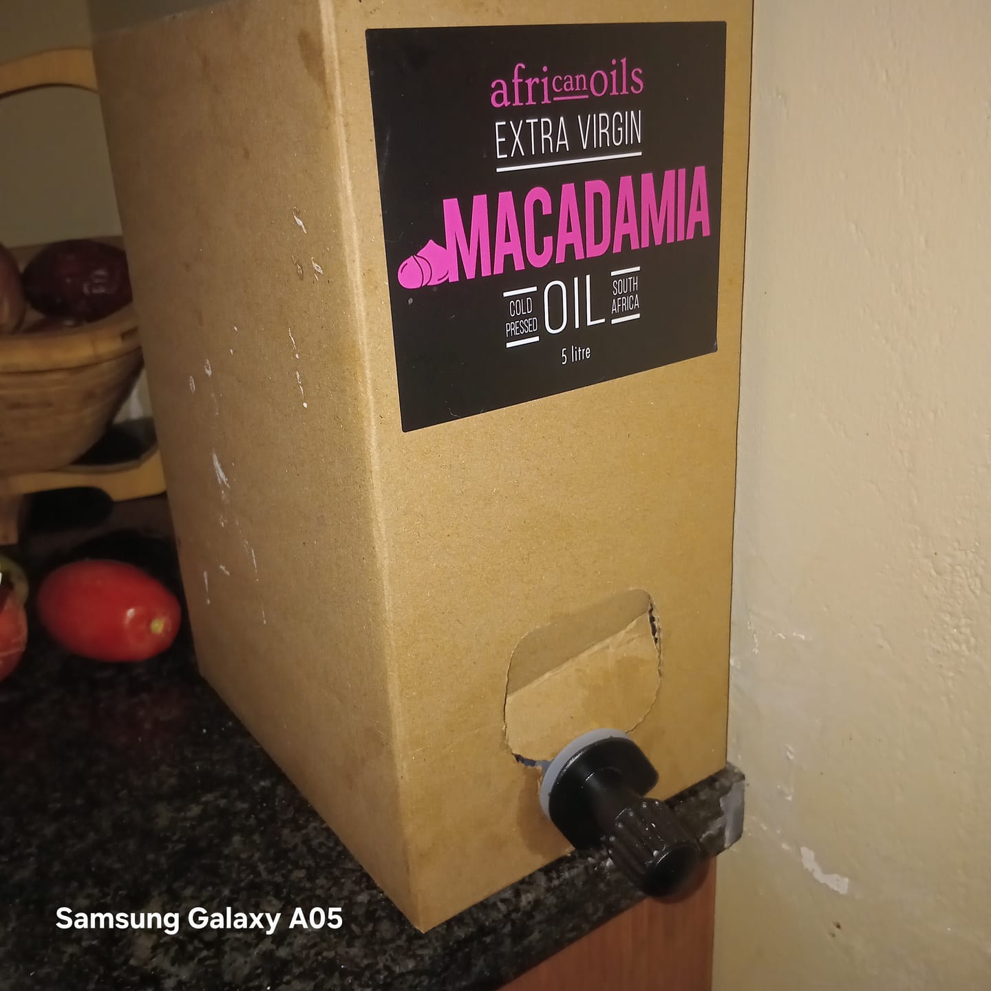 Customer photo review of 5L Cold-Pressed Macadamia Oil - Mbombela
