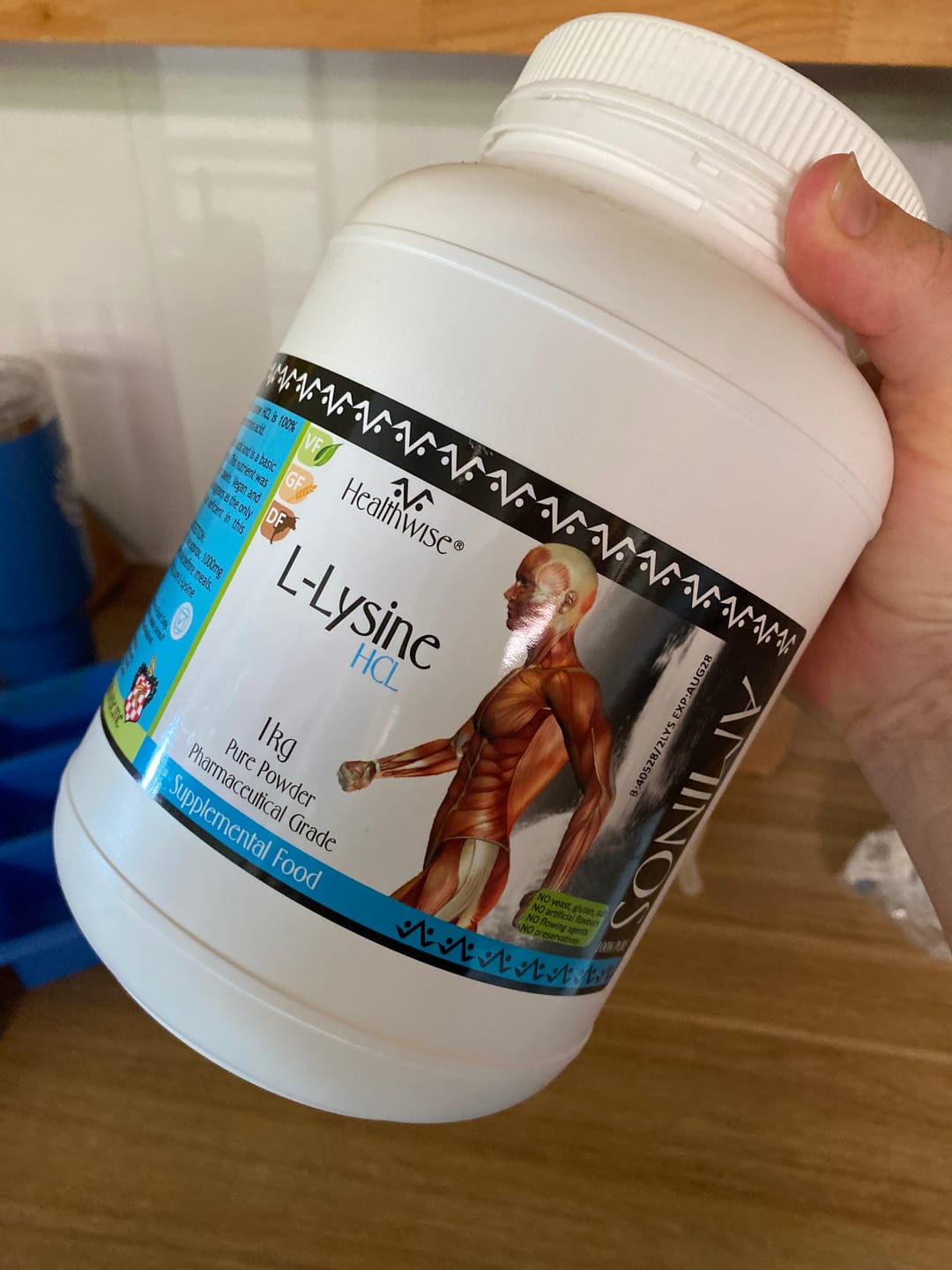 Customer photo review of Healthwise L-Lysine 1kg