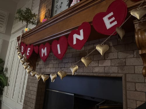 Customer photo review of Gold Metal Heart Shaped Bell Garland