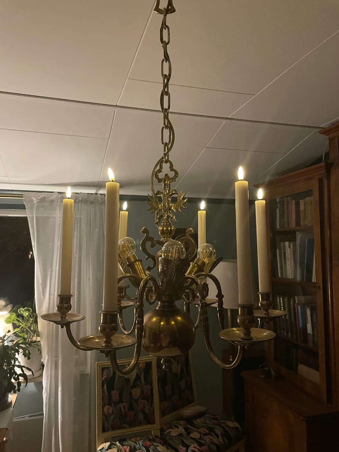 Customer photo review of LED Kronelys 2 stk, Ø 2 x 24 cm Cream