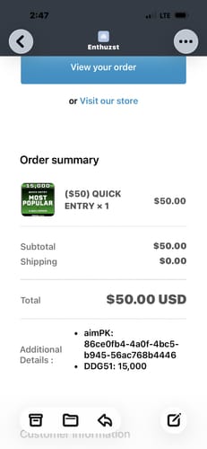 Customer photo review of ($50) QUICK ENTRY