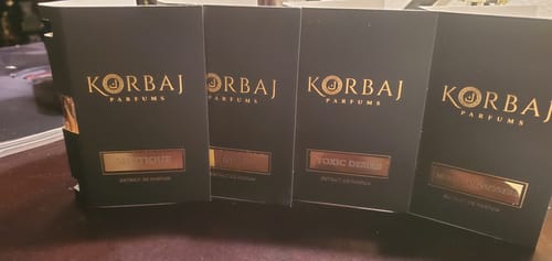 Customer photo review of 🎁 Korbaj Discovery Perfume Sample Set – 4 pcs (20ml) (100% off)