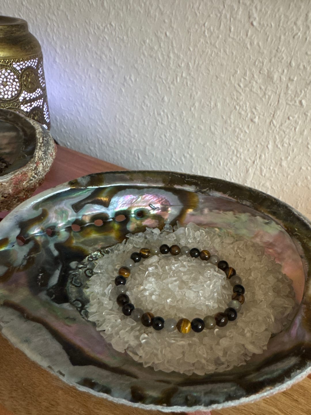 Customer photo review of Labradorit-Tigerauge-Turmalin Armband - Schutz & Balance