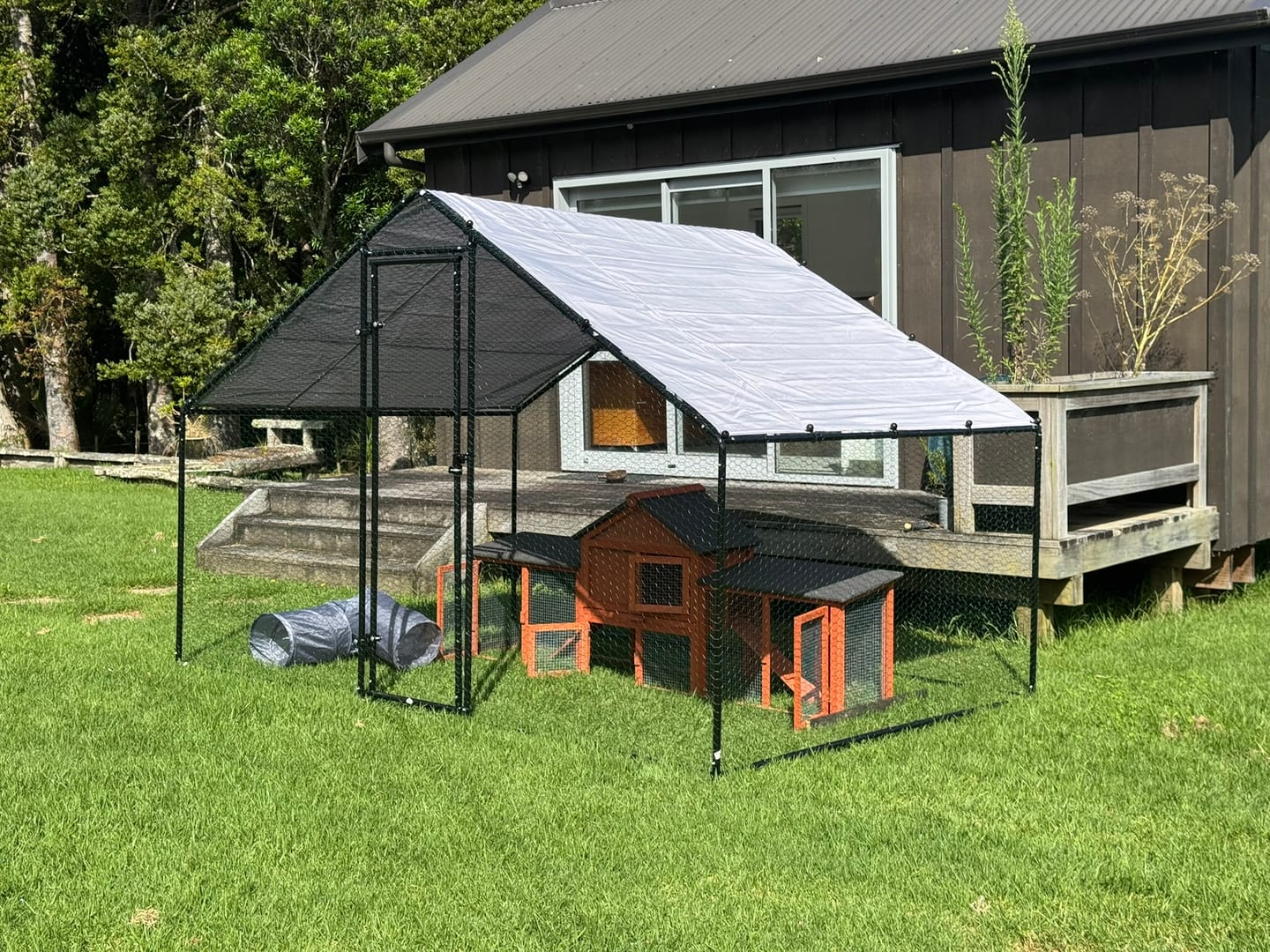 Customer photo review of Walk-In Chicken Coop Run with UV Cover - 300x200x200cm