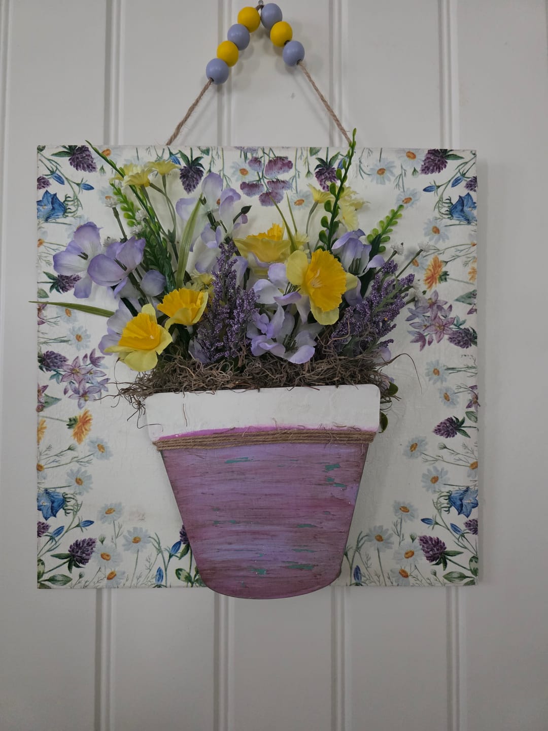 Customer photo review of Unfinished Wood Flower Pot Shape - Flower - Craft - up to 46" DIY