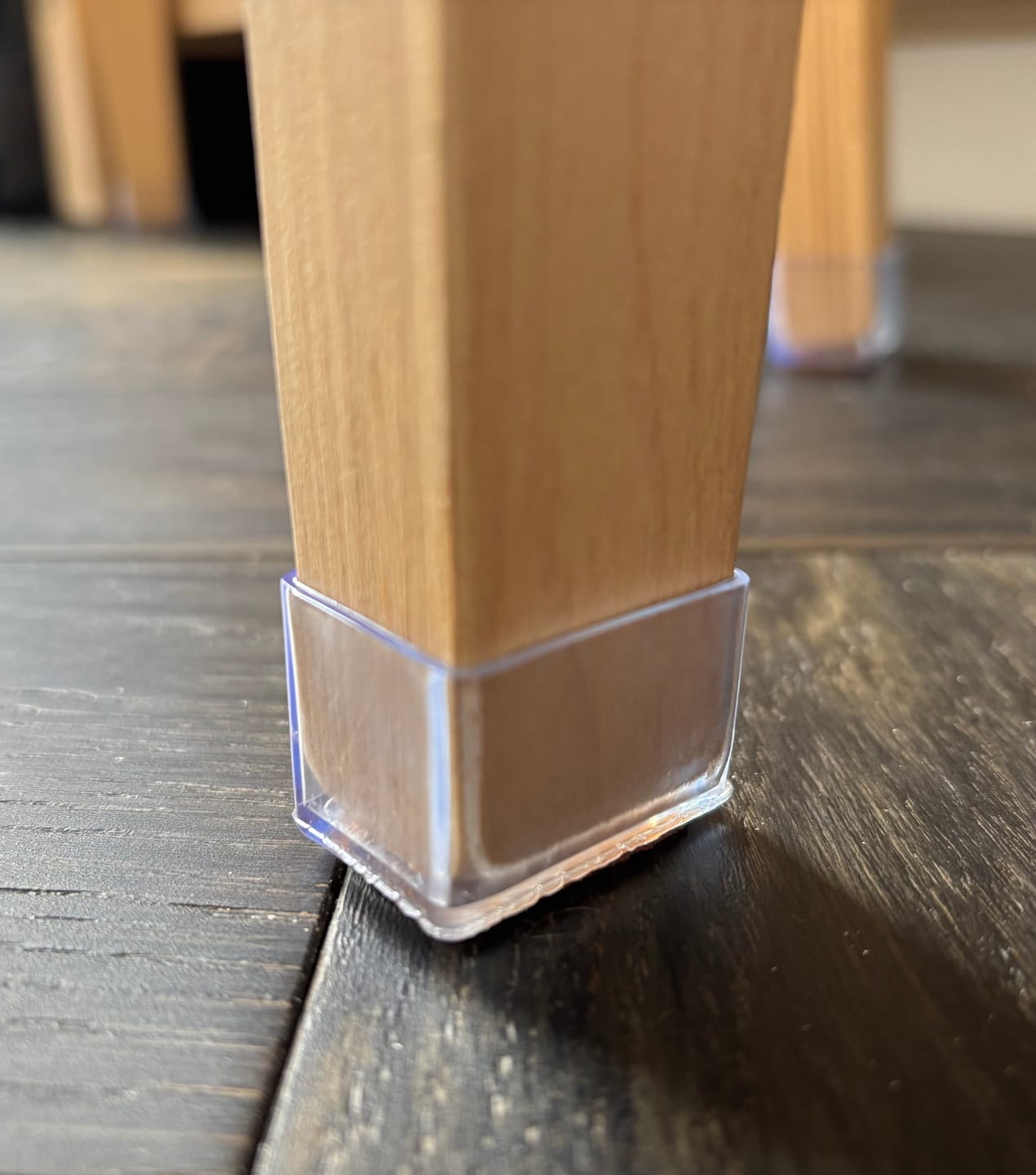 Customer photo review of Rectangular Felt Silicone Chair Leg Protectors | Extra-Durable Chair Floor Protectors