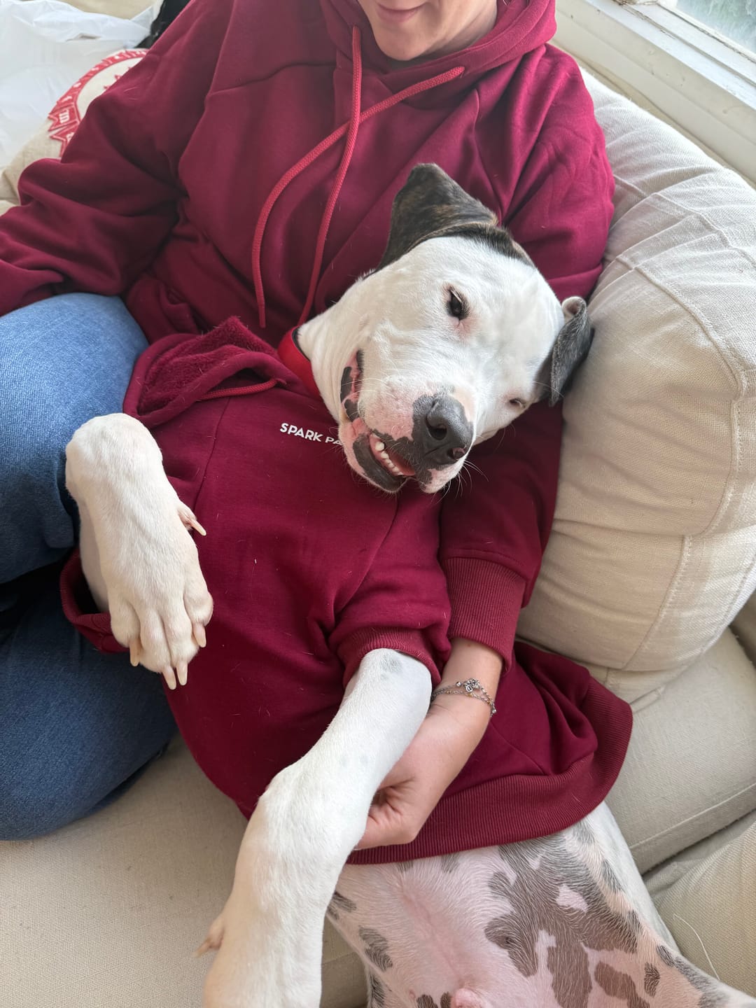 Customer photo review of Essential Human Hoodie - Burgundy